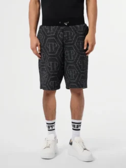 PHILIPP PLEIN Szorty sportowe 29882 Czarny Jogger Fit