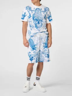 PHILIPP PLEIN Szorty sportowe 29859 Biały Jogger Fit