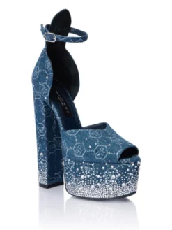 PHILIPP PLEIN Szpilki 28989 Niebieski jasny