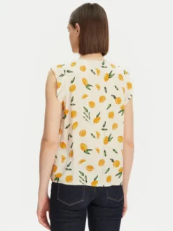 Pieces Bluzka Nya 17147804 Écru Regular Fit