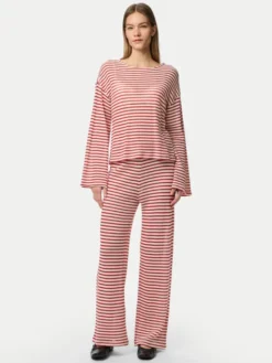 Pieces Spodnie materiałowe Manilla 17155071 Czerwony Wide Leg