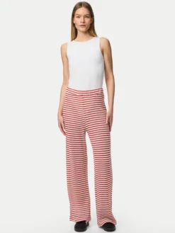 Pieces Spodnie materiałowe Manilla 17155071 Czerwony Wide Leg