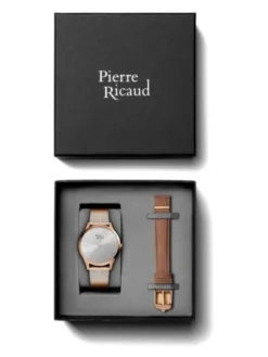 Pierre Ricaud Zegarek PierreRicaud-P22033.9BR7Q-SET Różowe złoto