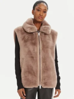 PINKO Bezrękawnik Deyn Gilet 105107 A2WN D01 Beżowy Regular Fit