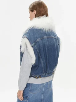 PINKO Bezrękawnik Uragano 102181 A0ZR Niebieski Regular Fit