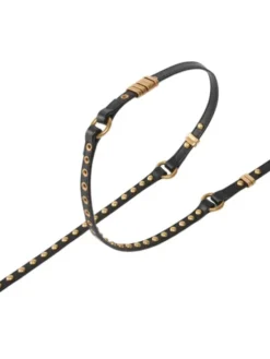 PINKO Pasek H1 DOUBLE BELT+EMBELLISHMENTS. Czarny