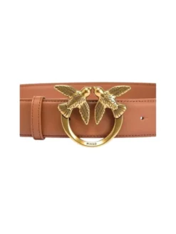 PINKO Pasek LOVE BERRY H4 BELT VITELLO SETA Brązowy