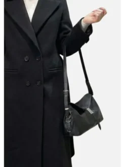 PINKO Płaszcz wełniany Campana Czarny Regular Fit