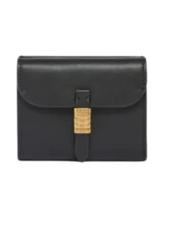 PINKO Portfel SADDLE WALLET VITELLO MORBIDO Czarny