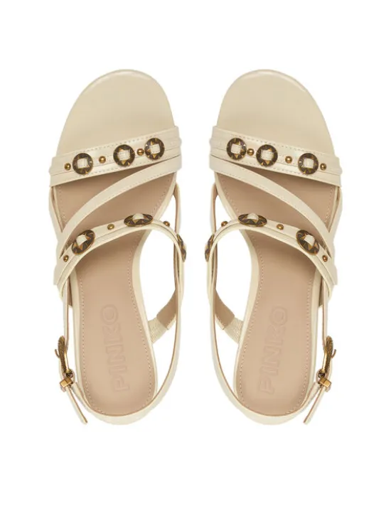 PINKO Sandały Vanda 01 SD0511 E037 Écru