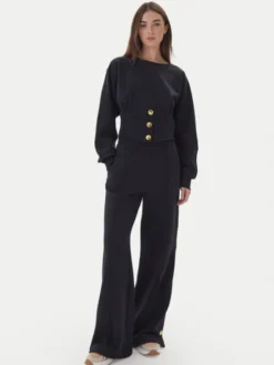 PINKO Spodnie dresowe Pasticciato 105649 A2TC Granatowy Regular Fit