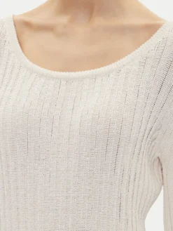 PINKO Sukienka dzianinowa 105301 A2N7 Écru Regular Fit