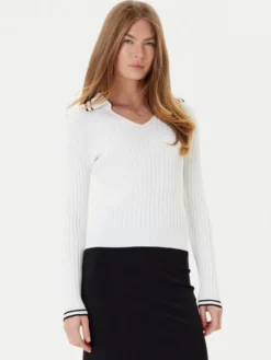 PINKO Sweter Linosa 105418 A2PS Biały Regular Fit