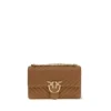 PINKO Torebka Brown Calf Leather Bos Taurus Shoulder Brązowy