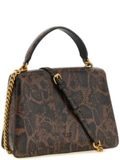 PINKO Torebka Brown Calfskin Hand Brązowy