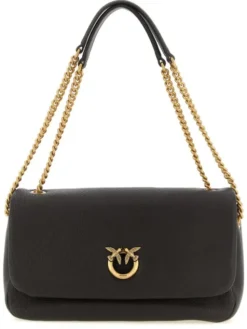 PINKO Torebka Brown Lamb Leather Shoulder Brązowy