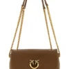 PINKO Torebka Brown Lamb Leather Shoulder Brązowy