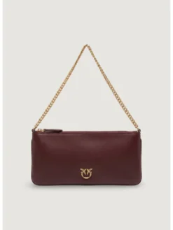 PINKO Torebka NEW HORIZONTAL FLAT VITELLO SE Bordowy