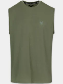 PITBULL Koszulka techniczna Casual Sport SMALL LOGO Zielony Regular Fit