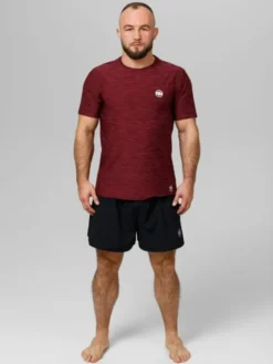 PITBULL Koszulka techniczna Casual Sport Small Logo Bordowy Regular Fit
