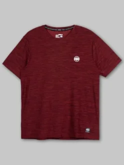 PITBULL Koszulka techniczna Casual Sport Small Logo Bordowy Regular Fit