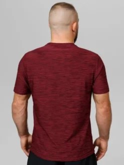 PITBULL Koszulka techniczna Casual Sport Small Logo Bordowy Regular Fit