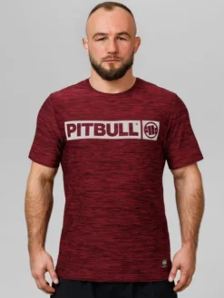 PITBULL Koszulka techniczna Casual Sport Hilltop Bordowy Regular Fit