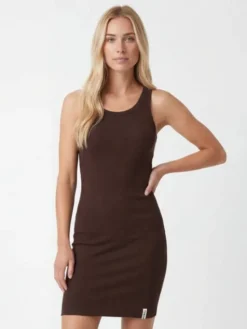 PITBULL Sukienka codzienna LAYLA Brązowy ciemny Slim Fit
