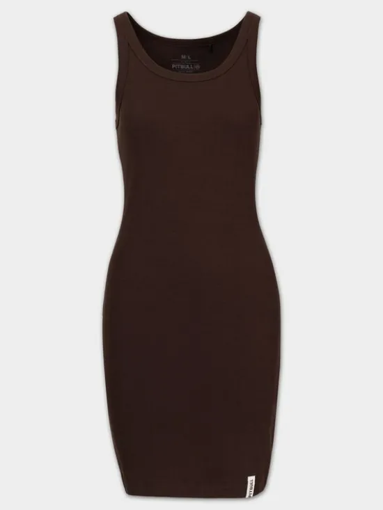 PITBULL Sukienka codzienna LAYLA Brązowy ciemny Slim Fit