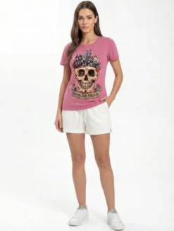 PITBULL T-Shirt DIA DE LOS PERROS Różowy Regular Fit