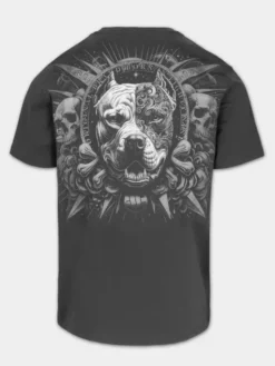 PITBULL T-Shirt PITBULL WORLD Szary Regular Fit