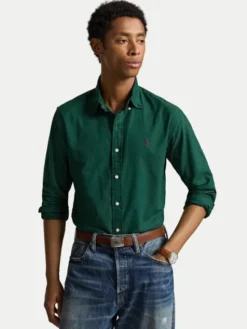 Polo Ralph Lauren Koszula 710805564518 Zielony ciemny Regular Fit