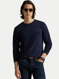 Polo Ralph Lauren Longsleeve Classics 710671468024 Granatowy Slim Fit
