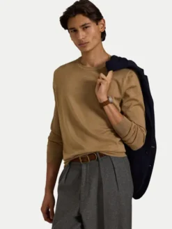 Polo Ralph Lauren Sweter 710954589005 Beżowy Regular Fit