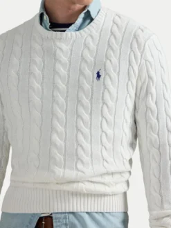 Polo Ralph Lauren Sweter 710775885033 Biały Regular Fit
