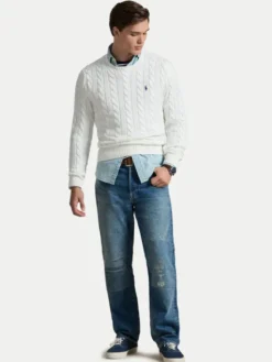 Polo Ralph Lauren Sweter 710775885033 Biały Regular Fit