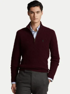 Polo Ralph Lauren Sweter 710876766007 Bordowy Regular Fit