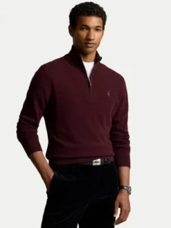 Polo Ralph Lauren Sweter 710876756008 Bordowy Regular Fit