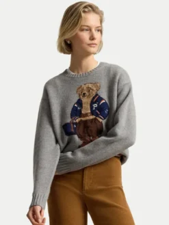 Polo Ralph Lauren Sweter 211B17771002 Szary ciemny Relaxed Fit
