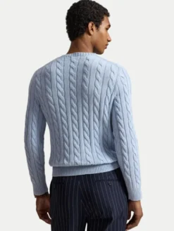 Polo Ralph Lauren Sweter Cable 710775885545 Niebieski jasny Regular Fit