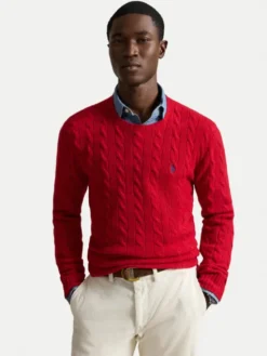 Polo Ralph Lauren Sweter 710876762006 Czerwony Regular Fit