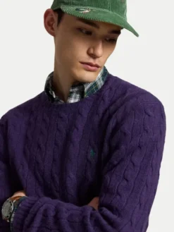 Polo Ralph Lauren Sweter 710876762505 Fioletowy Regular Fit