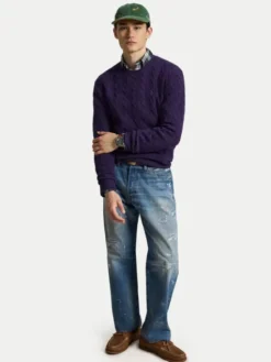 Polo Ralph Lauren Sweter 710876762505 Fioletowy Regular Fit