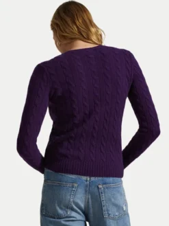 Polo Ralph Lauren Sweter 211971865011 Fioletowy Slim Fit