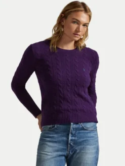 Polo Ralph Lauren Sweter 211971865011 Fioletowy Slim Fit