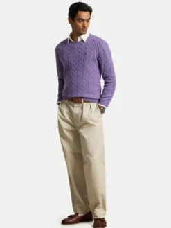 Polo Ralph Lauren Sweter 710876762502 Fioletowy jasny Regular Fit