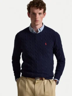 Polo Ralph Lauren Sweter 710876762002 Granatowy Regular Fit