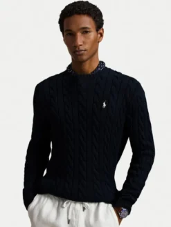 Polo Ralph Lauren Sweter 710775885555 Granatowy Regular Fit