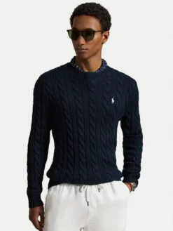 Polo Ralph Lauren Sweter 710775885555 Granatowy Regular Fit