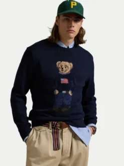 Polo Ralph Lauren Sweter 710946137001 Granatowy Regular Fit